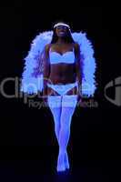 Go-go girl in sexy angel costume