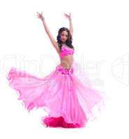 Beautiful dancer in pink costume - oriental dance