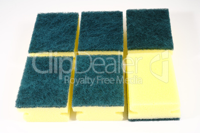 Yellow household scrubbers
