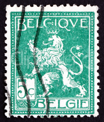 Postage stamp Belgium 1912 Lion of Belgium