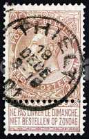 Postage stamp Belgium 1893 King Leopold II of Belgium