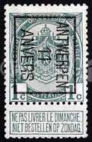 Postage stamp Belgium 1907 Coat of Arms of Belgium