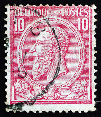 Postage stamp Belgium 1884 King Leopold II of Belgium