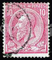 Postage stamp Belgium 1884 King Leopold II of Belgium