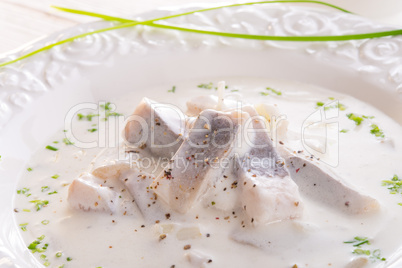 herring with potato and cream