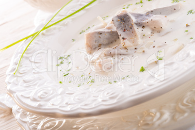 herring with potato and cream