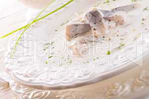herring with potato and cream
