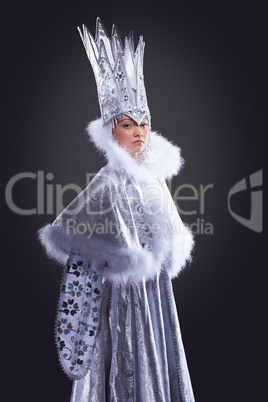 Pretty girl in ice queen carnival costume