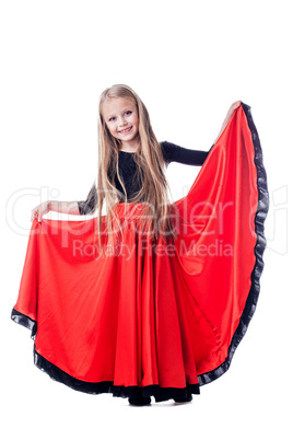 Little girl performing hispanic dance