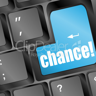 chance button on keyboard, business concept