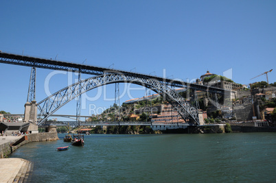 historical bridge of the city of Porto in Portugal