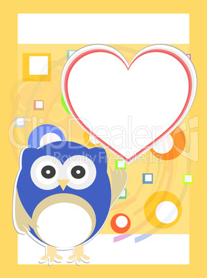 Pretty romantic card with owls and love hearts