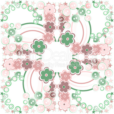 Elegance seamless flowers pattern on abstract background. Floral illustration
