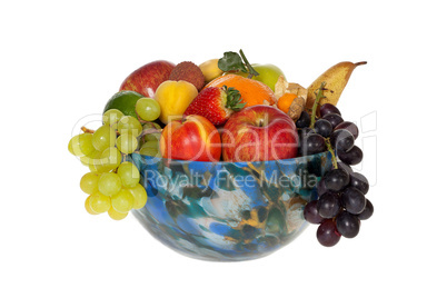 Bunte Glasschale mit Früchten - Colorful glass bowl with fruits