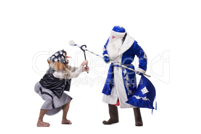 Angry Baba Yaga and Father Christmas