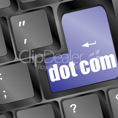 close up of word dot com on computer keyboard