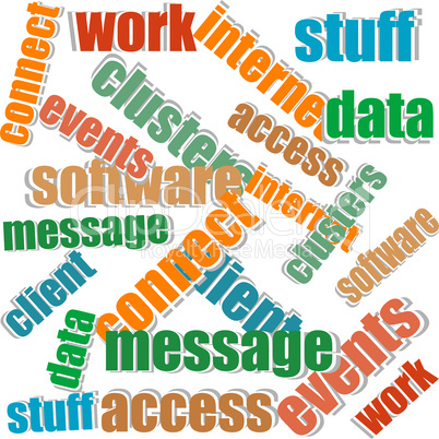 collage of different words on a white background on business topics