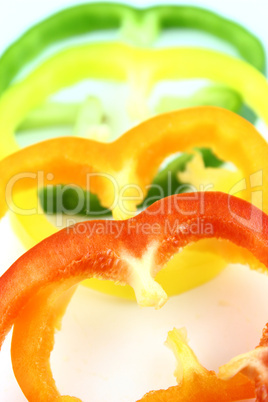 slices of colorful sweet bell pepper