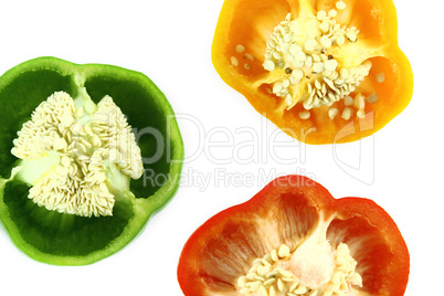 slices of colorful sweet bell pepper