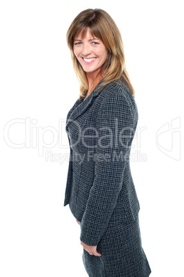 Modern smiling female employee