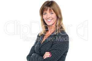 Cheerful confident middle aged business lady