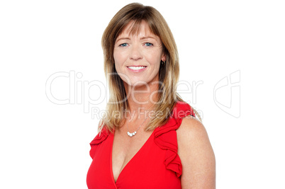 Attractive middle aged smiling woman