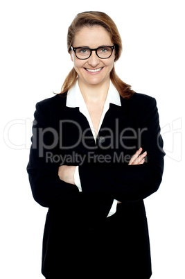 Experienced business lady posing confidently
