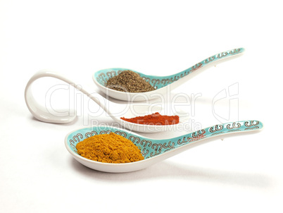 Spices on Asian spoon