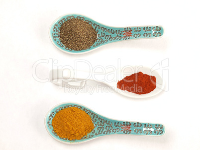Spices on Asian spoon
