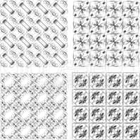Monochrome geometric seamless patterns set, backgrounds collection