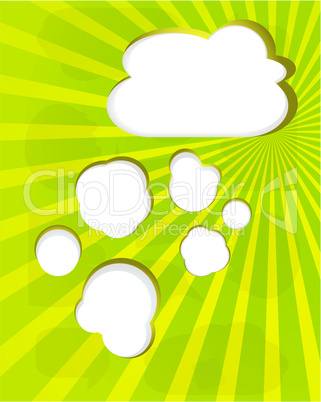 Abstract background with rays and cloud frame