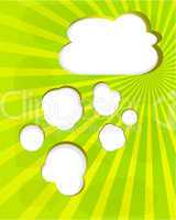 Abstract background with rays and cloud frame