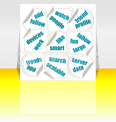 Social media concept stickers