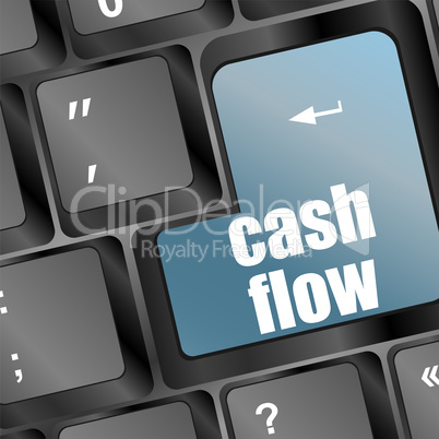 cash flow investment concept with a button on computer keyboard