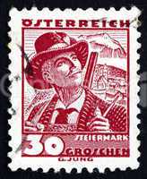 Postage stamp Austria 1934 Man from Styria
