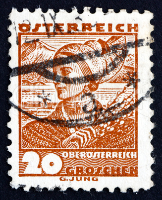 Postage stamp Austria 1934 Woman from Upper Austria