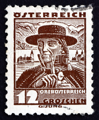 Postage stamp Austria 1934 Man from Upper Austria