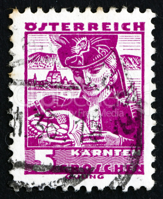 Postage stamp Austria 1934 Woman from Carinthia