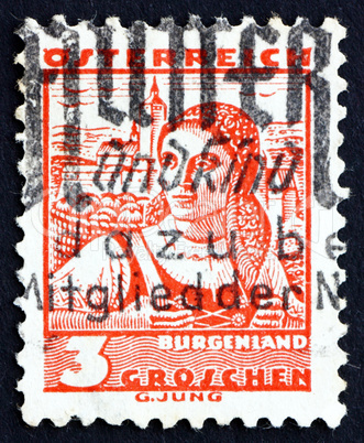 Postage stamp Austria 1934 Woman from Burgenland