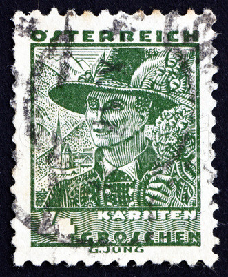 Postage stamp Austria 1934 Man from Carinthia
