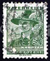 Postage stamp Austria 1934 Man from Carinthia