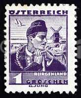 Postage stamp Austria 1934 Man from Burgenland