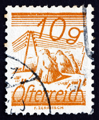 Postage stamp Austria 1925 Fields Crossed by Telegraph Wires
