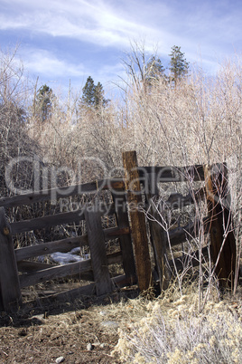 Old western ranch gate fence