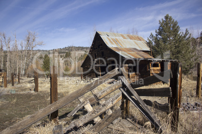 Old abandoned horse stable barn