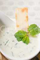 Greek Tzatziki yogurt dip and pita bread