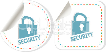 Padlock sticker icon set. ultimate security concept