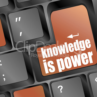 knowledge is power or education concept with button on computer keyboard