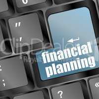 keyboard with blue financial planning button