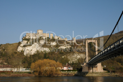 France, the historical castle of Château Gaillard in Normandie